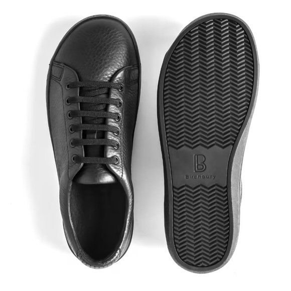 Birchbury  Bramford Men's Black Leather Sneakers Size 11 1/2 pre-owned. - Picture 2 of 10